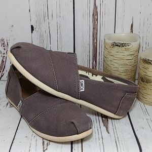 Toms‎ Alpargata Slip On Shoe Flat Loafer Taupe Gray Greige Women's Size 7.5 Boho